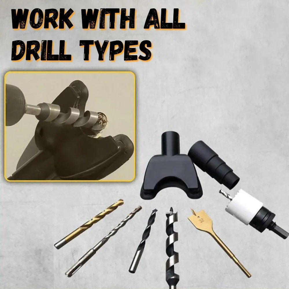 Electric drill collector Hands-free Cover Dust Bowl Drill Vacuum Attachment Dust Catcher Traps Dust & Debris
