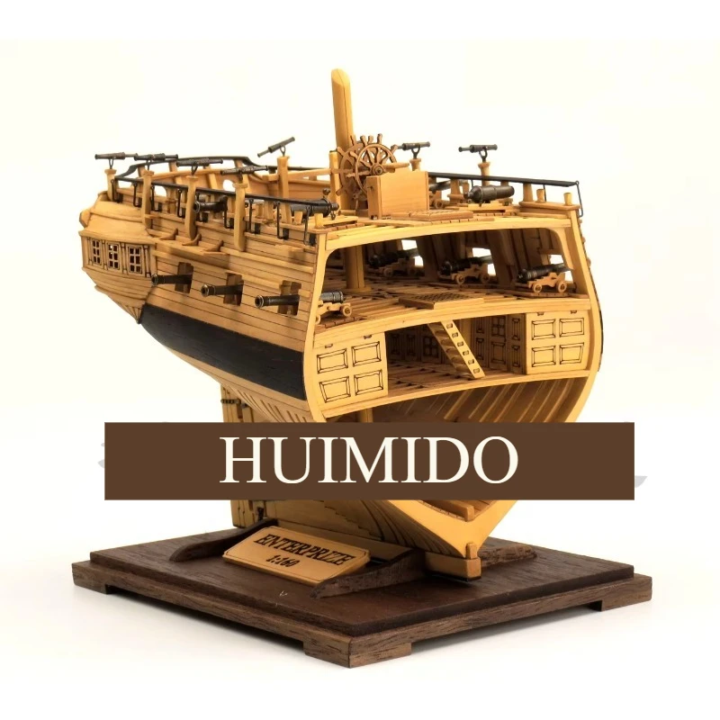 Boxwood Version Scale 1/160 HMS Enterprize Ship Solid Wood Model series 1: Luxury Stern Cross-section Ship Model