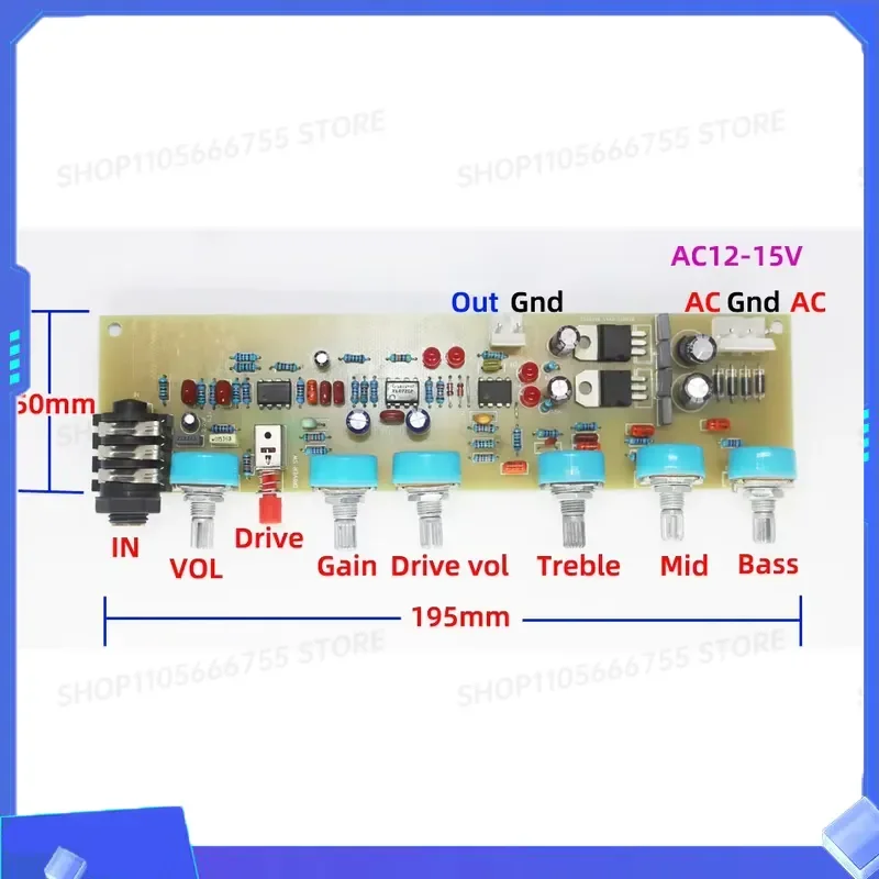 for DIY Electric Guitar Speaker Front Panel Driver Overload Distortion Front Circuit Board