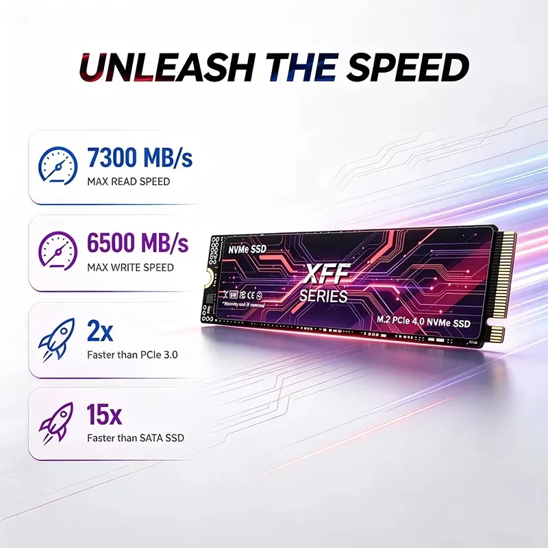 Original XFF 500GB 1TB 2TB M2 NVME PCIe 4.0 NVMe Hard Disk M.2 Internal Solid State Drive HDD Hard Disk for PS5 Desktop Laptop