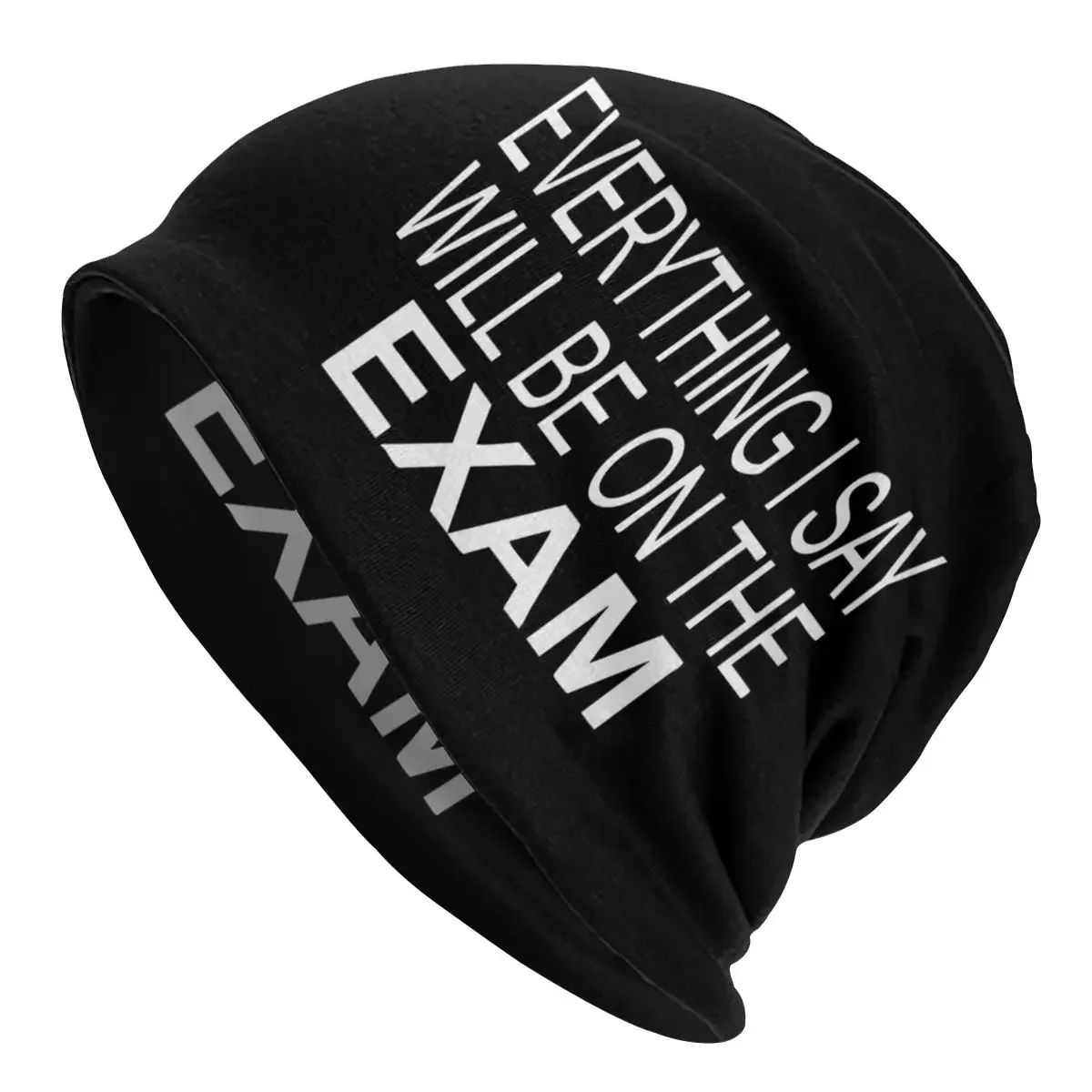 Will Be On The Exam Bonnet Hats Funny Geek Math Teacher Gift Knitted Hat Skullies Beanies Hats Men's Women's Warm Dual-use Caps