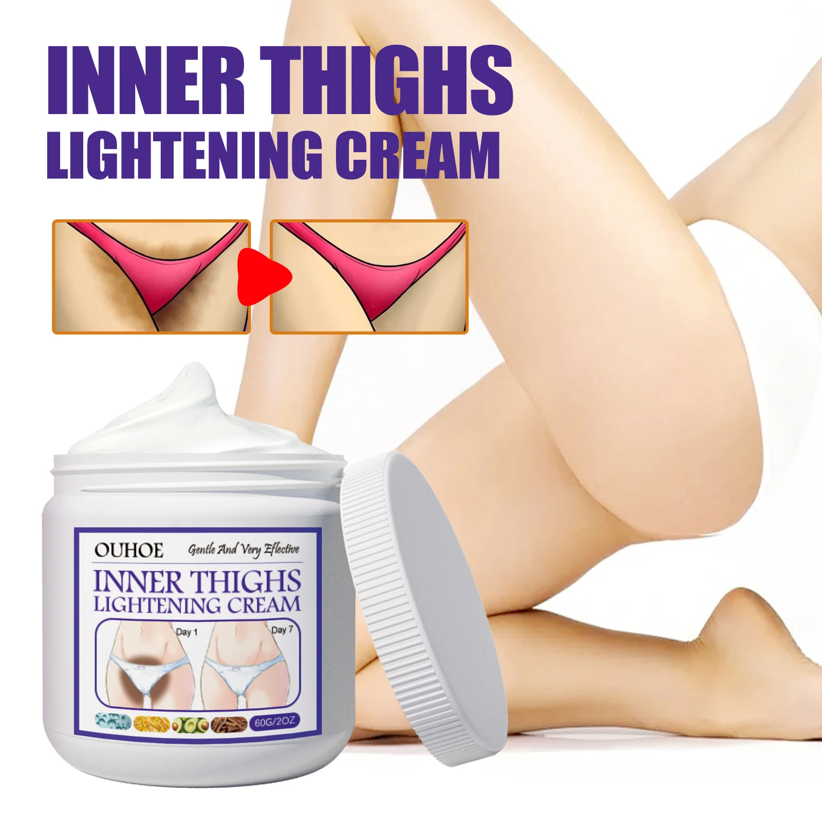 Inner Thigh Brighten Cream Bleaching Armpits Elbows Knees Moisturizing Body Lotion Cream Brighten Lightening Melanin Skin Cream