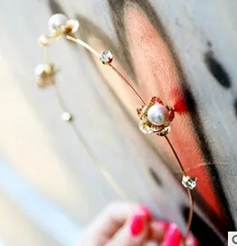 Женская женская повязка на голову со стразами и искусственным жемчугом, свадебная повязка на голову, тиара, подарок