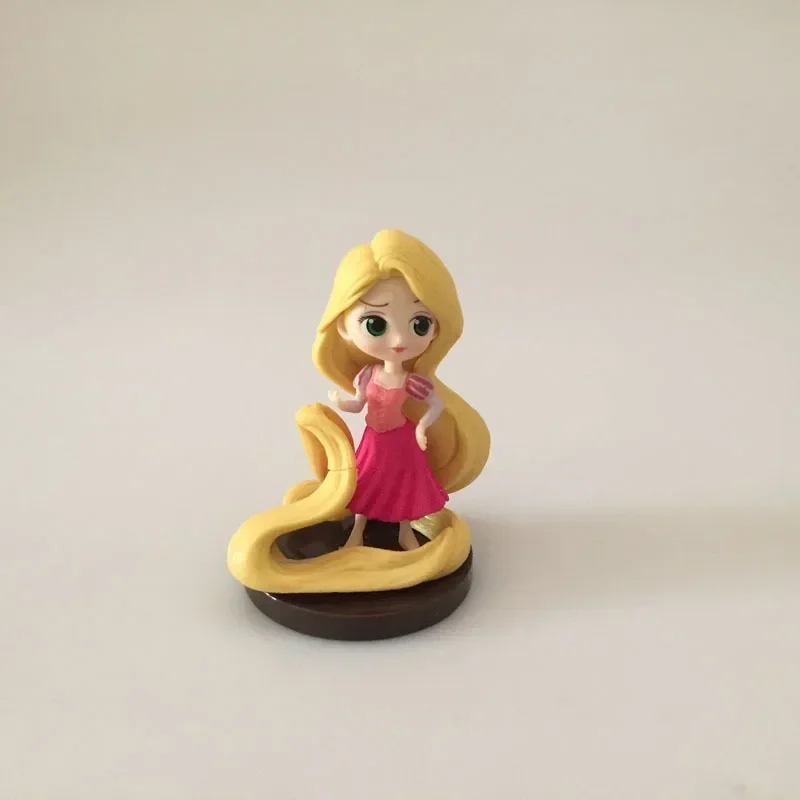 5-8cm 8pcs/set Q Posket Princess Tiana Snow White Rapunzel Ariel Cinderella Belle Mermaid PVC Action Figures Model Toys Kid Gift image 4