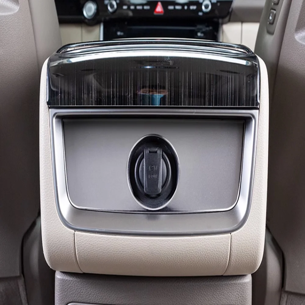 Stainlesss Steel Car Cigarette Lighter USB Socket Cover Frame Inner  Accessories For Kia Carnival Sedona KA4 2021 2022 2023 2024