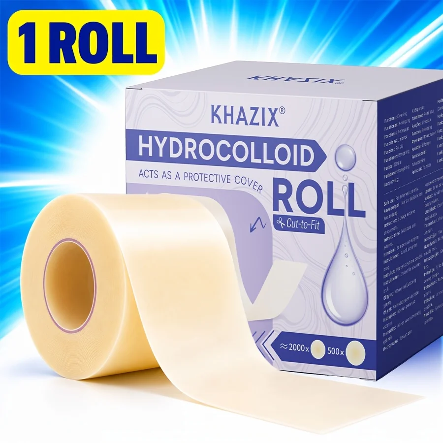 1roll Self-adhesive water-based colloid acne patch roll, anti-stain, reduces friction, water-resistant and breathable.