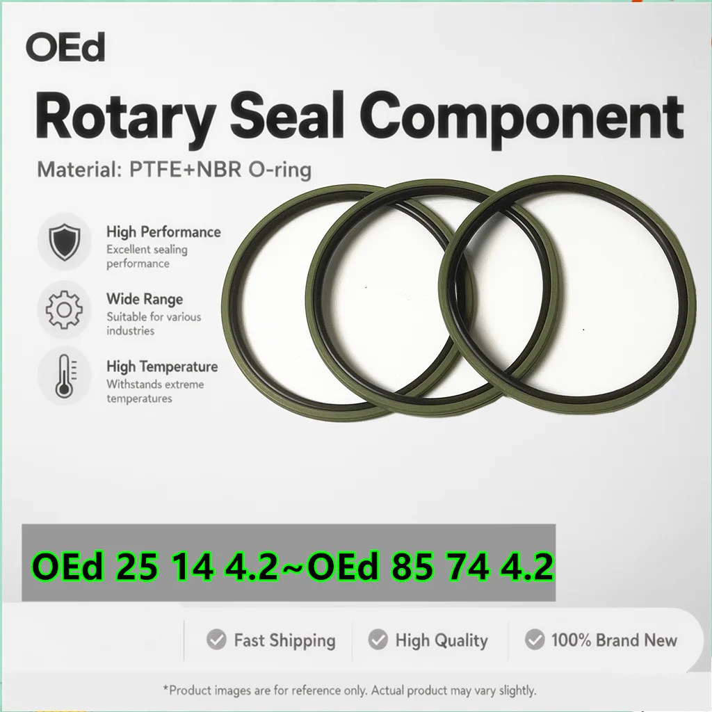 OEd Rotating Seal Component PTFE+NBR O-ring Rotation Swing Piston Sealing Ring Thickness: 4.2mm Outer Diameter: 25-85mm