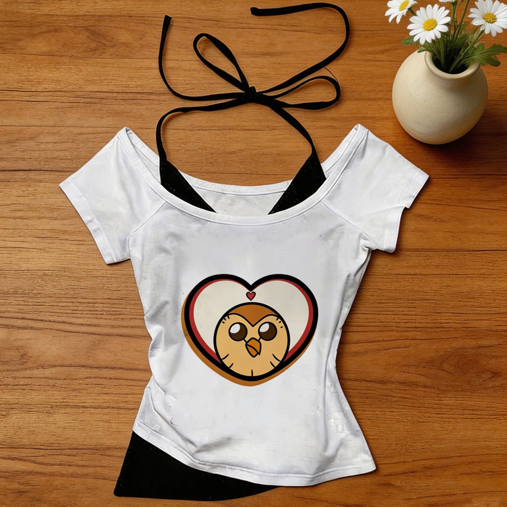 the Owl House cropped top ladies anime 2000s party t-shirt cute baddie scene  party cheap