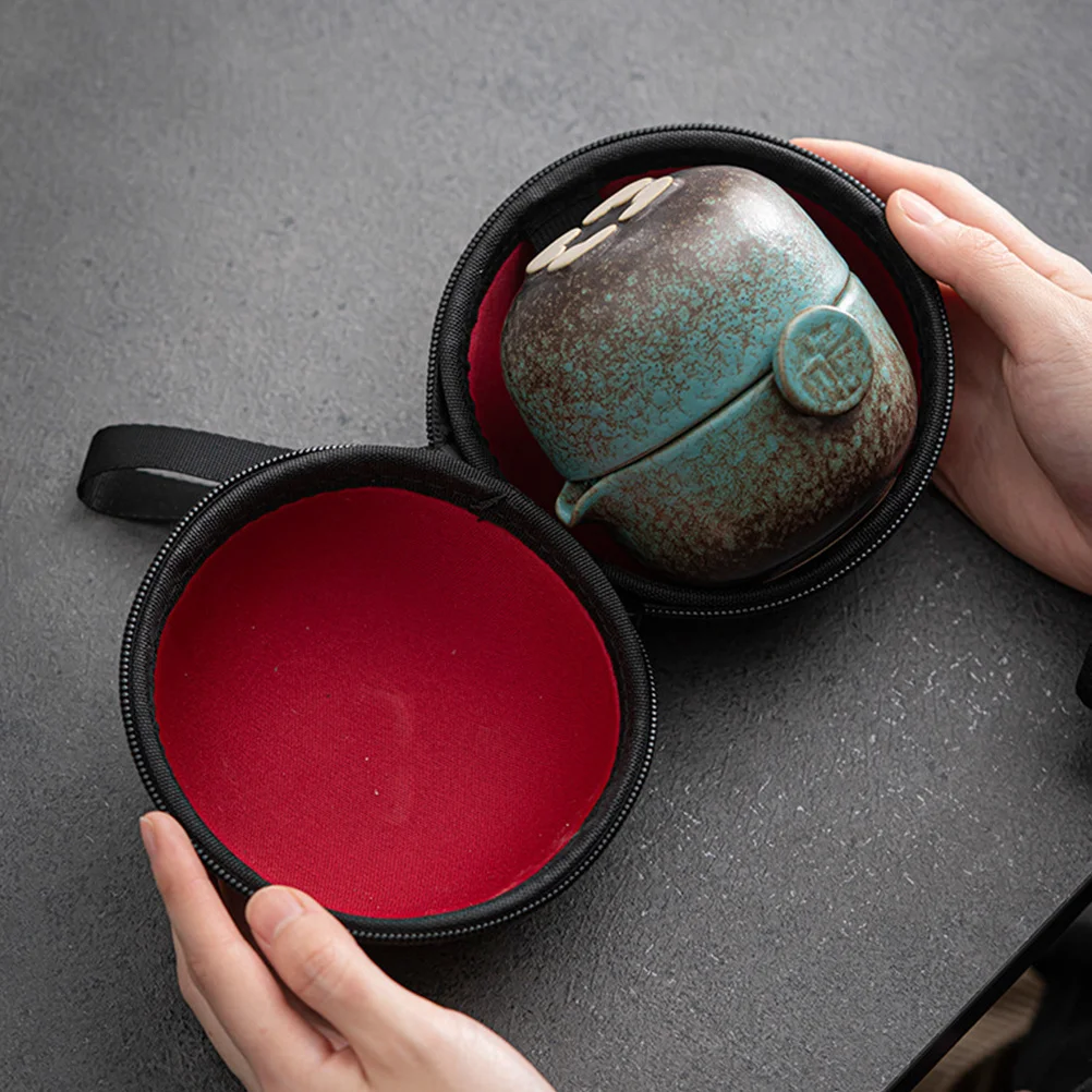 

1Set Ceramic Kungfu Travel Tea Set Portable Teapot Cup Set Traditional Chinese Tea Experience Perfect for Adults