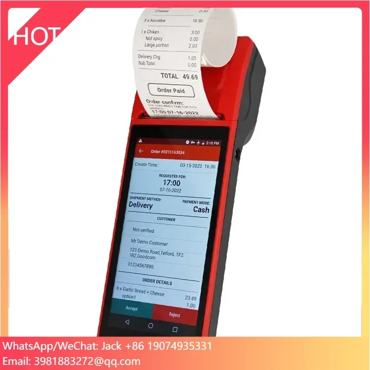 GOODCOM Android 10 Food Delivery Management Handheld Mobile POS System Printer With Customized Service