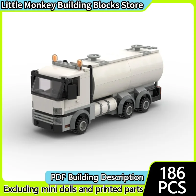 Stadt Auto Modell MOC Bausteine Heavy-Duty Öl Tank Lkw Modulare Technologie Kinder Urlaub Geschenke Montieren Spielzeug Anzug