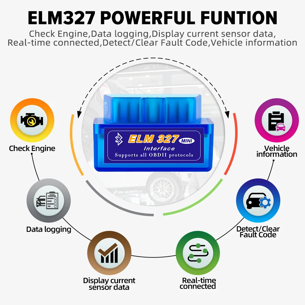 Bluetooth ELM327 V2.1 Version Auto OBD Scanner Code Reader Tool Car Diagnostic Tool Super MINI ELM 327 For Android Xiaomi Huawei