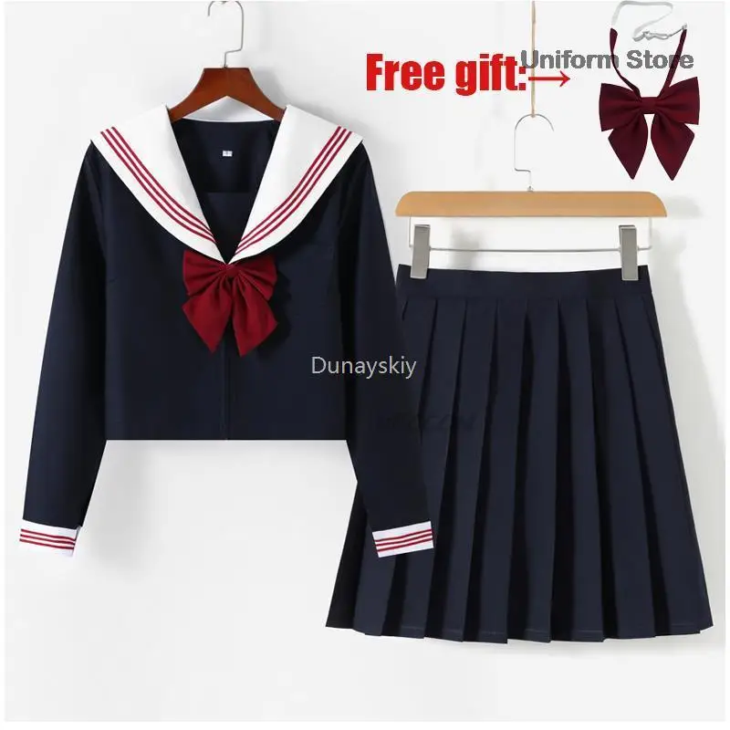 Japanese Class Korean Student School Uniforms White red Schoolgirl Uniform  Students Clothes For Girls Anime COS JK Uniform