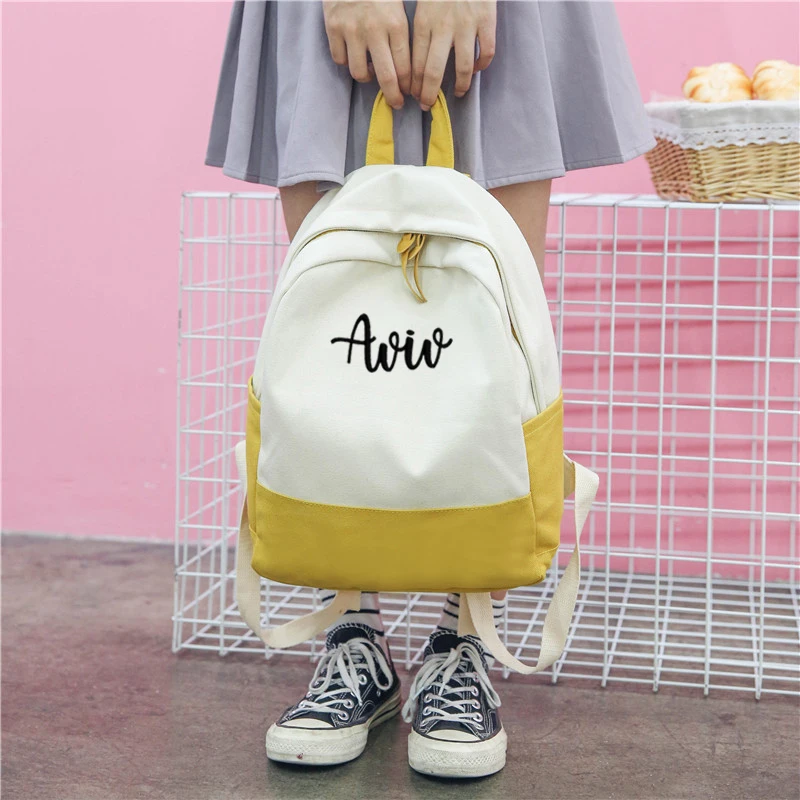 Mochila de lona de gran capacidad personalizada para mujer, bolso de mano de lona, bolso cruzado, bolso de mano, mochila para la escuela