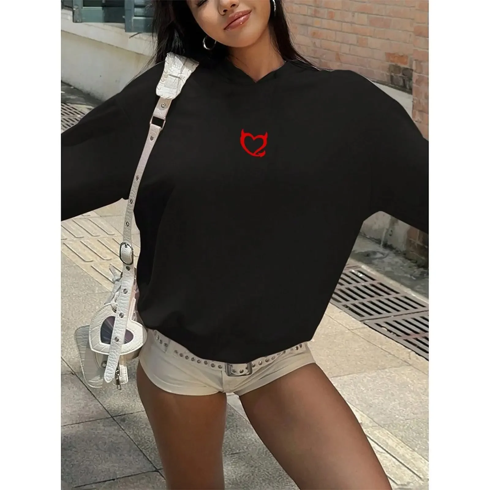 

Y2k Sweatshirts Woman Sports Hoodie Casual Christmas Print Sweater Women Fashion Vintage Classic Hip Hop Streetwear Loose Jacket