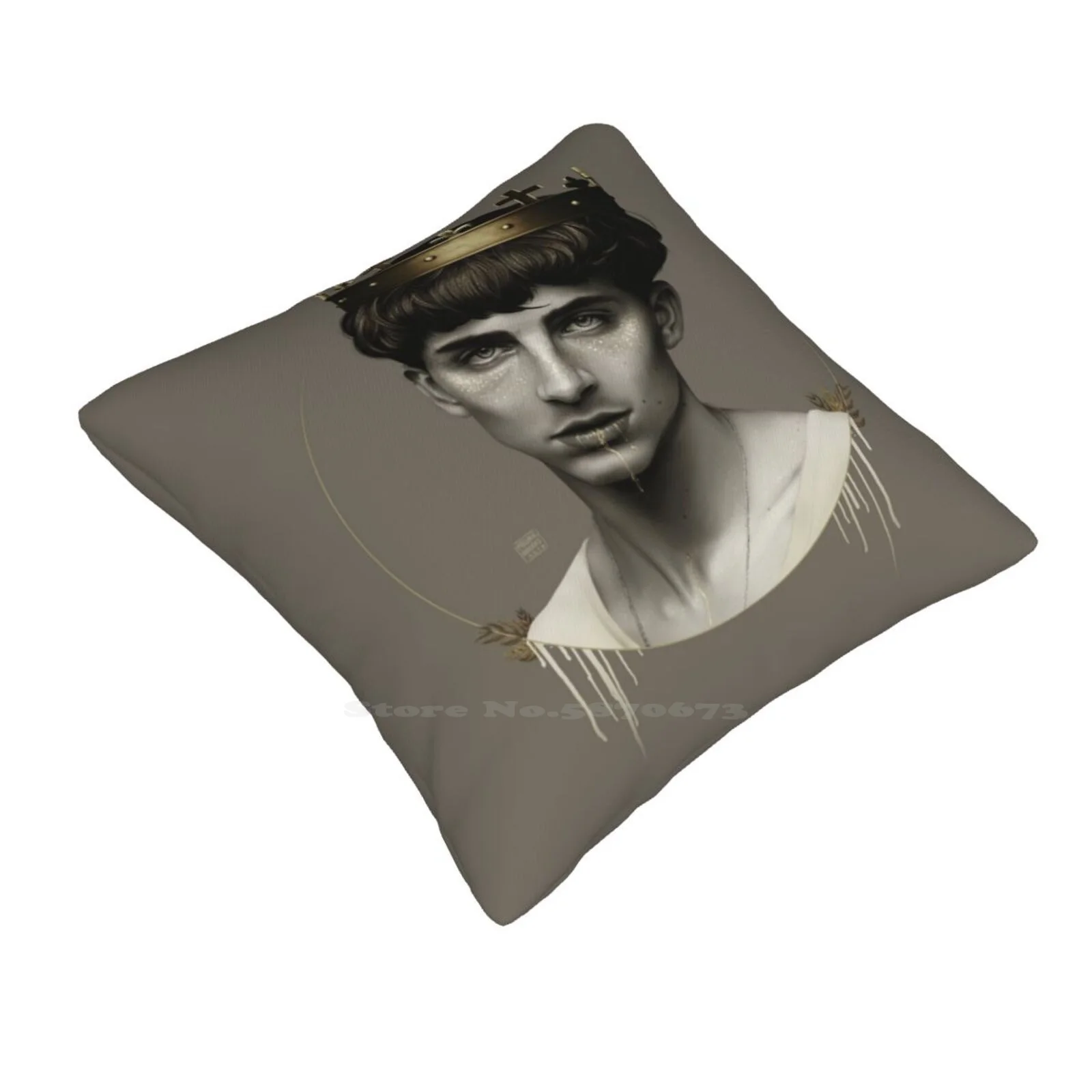 The Golden King Home Sofa Car Waist Throw Pillowcase Timothee Chalamet Timmy Chalamet The King Actor Black And White Golden