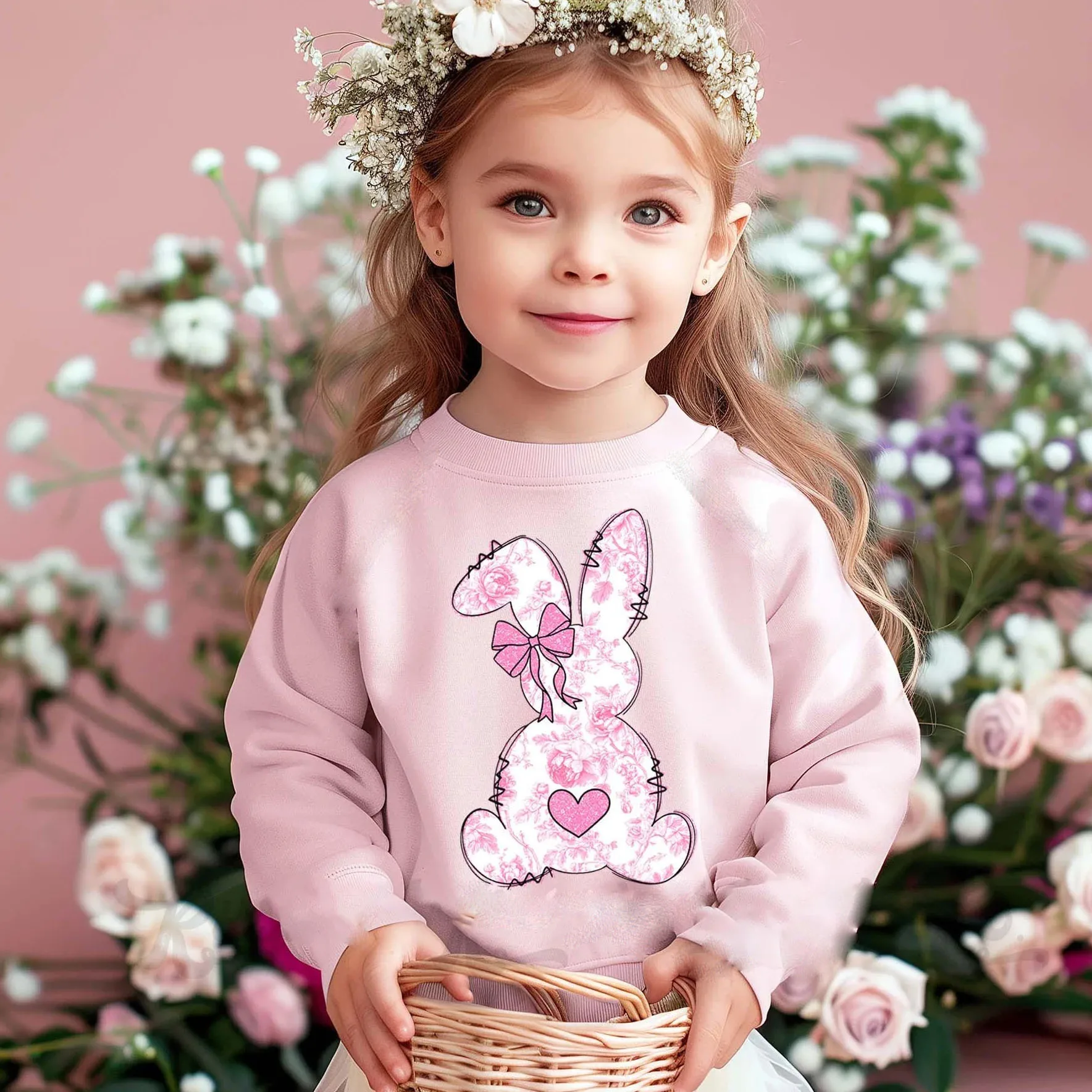 

Детская осенне-зимняя одежда: толстовка с принтом пасхального кролика, универсальный топ с круглым вырезом, незаменимый для праздничных вечеринок