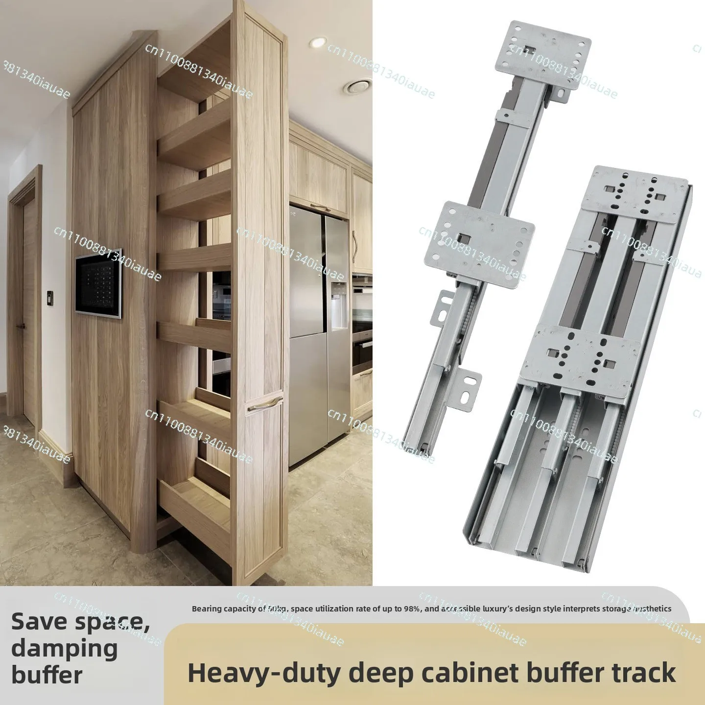 Earth Guide Rail Wardrobe Buffer Damping Silent Slide Rail Push-pull Upper and Lower Rail Hardware Accessories