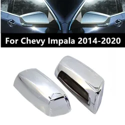 2Pcs Chrome Rear Side View Mirror Frame Cover Cap For Chevy Impala 2014 2015 2016 2017 2018 2019 2020