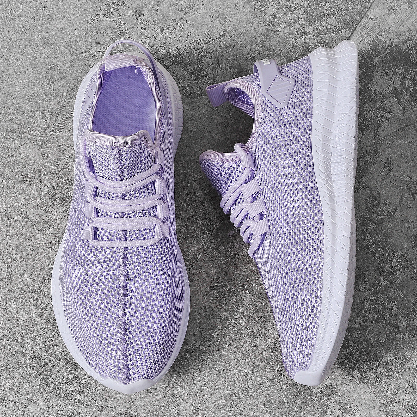 Women Shoes Lace Up Casual Shoes For Women Sneakers Lavender Breathable Mesh Sports Shoes Tennis For Women