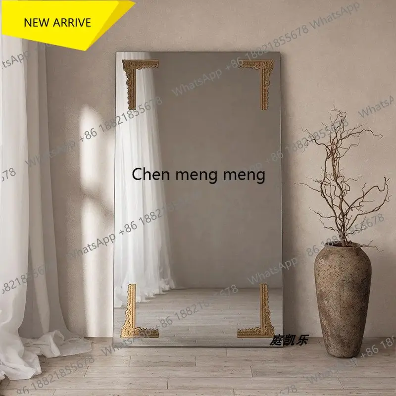 

z183 French retro style cloakroom against the wall fitting mirror in the ancient style carved square full-length mirror