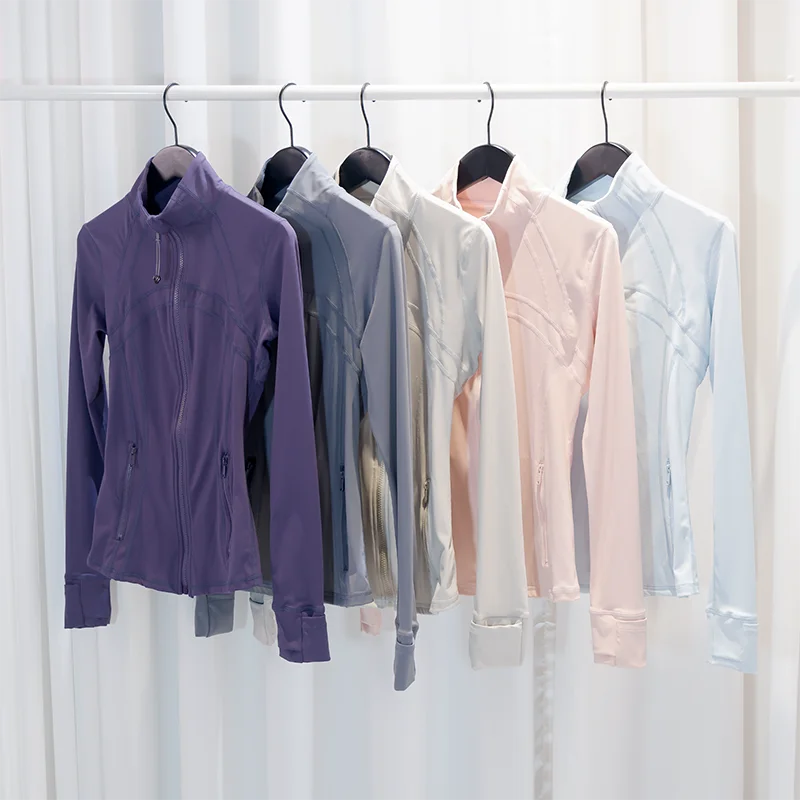 AliExpress LULU FLORA Women's Stand Collar Cycling Jacket - Casual Style, High Stretch Breathable Yoga Gym Workout Top