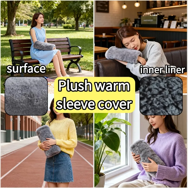 Women Men Luxurious Super Soft Faux Fur Muff Hand Warmer Winter Gloves Warm Fleece Sleeve Arm Sleeve Necessary