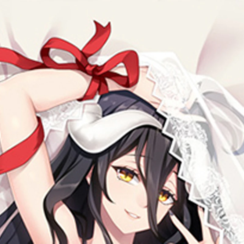 Dakimakura Anime Pillow Case Albedo Double-sided Print Of Life-size Body Pillowcase Gifts