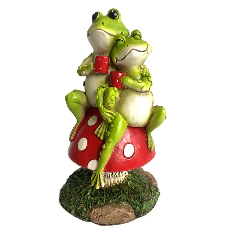 

Statue Yard Garden Resin Outdoor Decoration Ornament Flower Couple Frog Figurines Animal Bed Modern Decorative Crafts