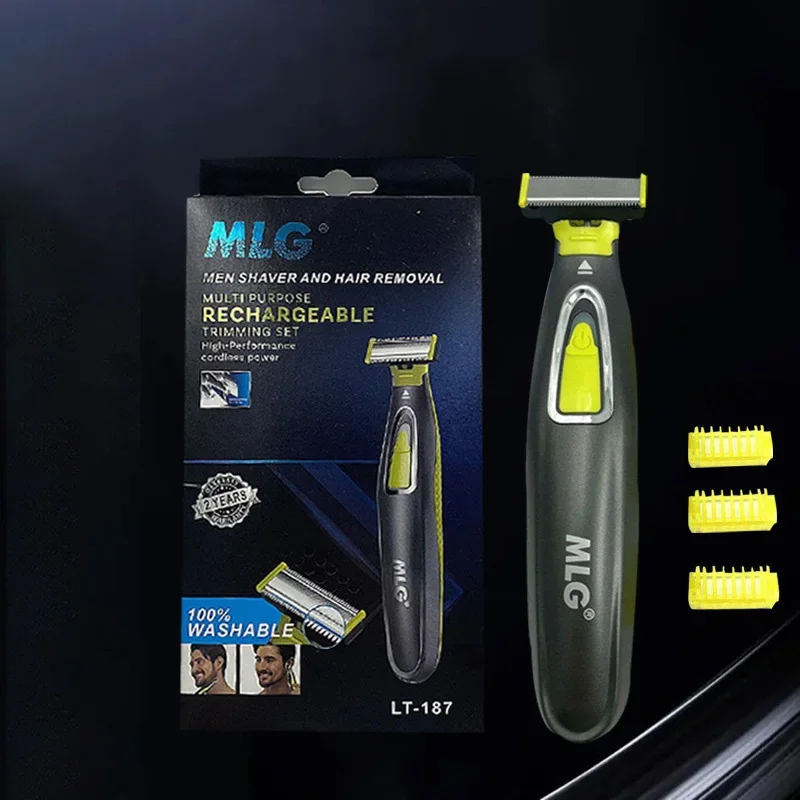 MLG-Afeitadora eléctrica lavable y recargable para hombre, máquina de afeitar para Barba, recortadora corporal, limpieza facial, cortadora de pelo