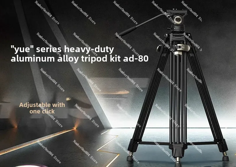 Suitable for Aluminum Alloy Tripod Yue AD80 Professional Heavy Duty Tripod Hydraulic Damping Gimbal Camera Tripod