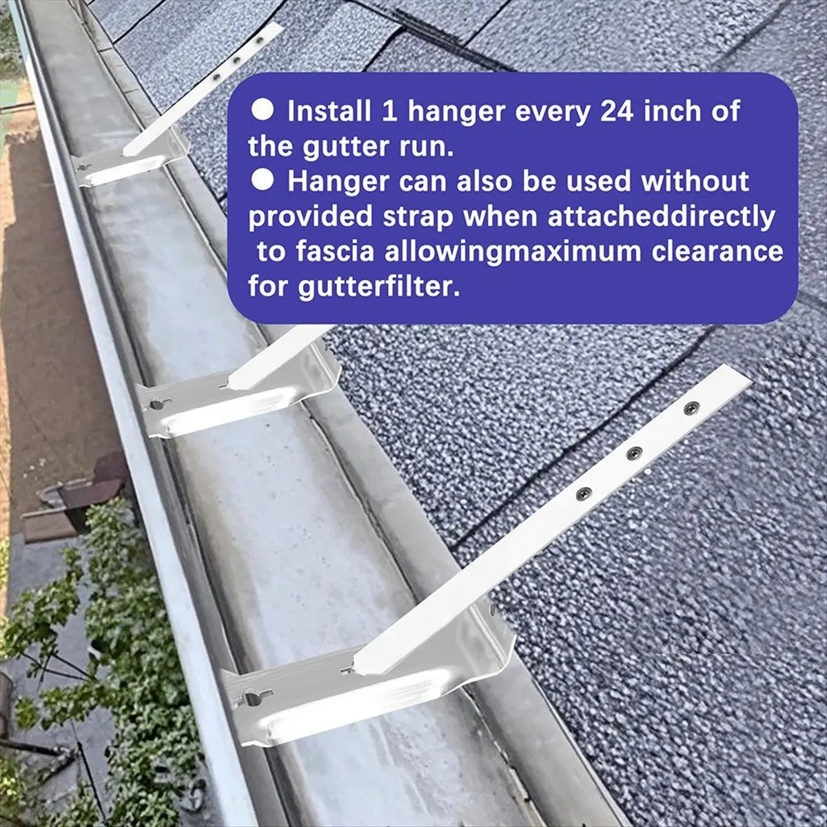 【Limited Offer】30 Pcs 5inch Aluminum Roof Gutter Hangers 5inch Gutter Clips with Straps for Eavesless Fixing Aluminum and Steel
