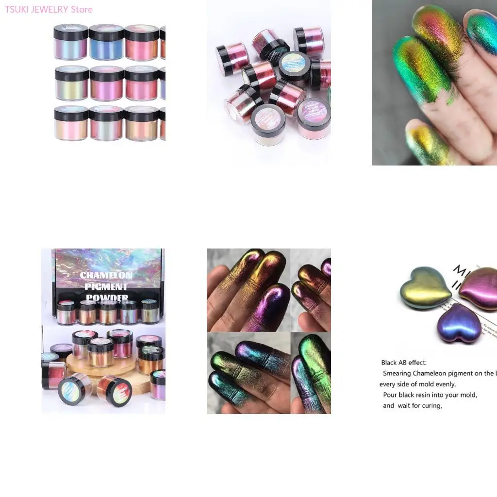 

62KE 12 цветов порошок слюды-хамелеона пигмент для краски, красителя, изготовления мыла, лака для ногтей, эпоксидной смолы, для