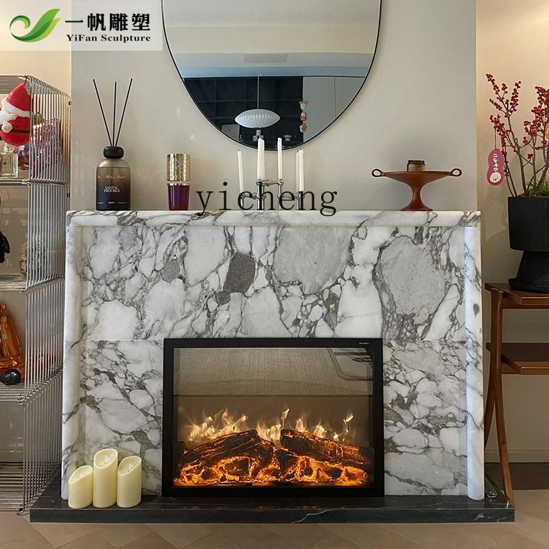

GZ marble fireplace French American stone carving fireplace large white stone fireplace decorative cabinet