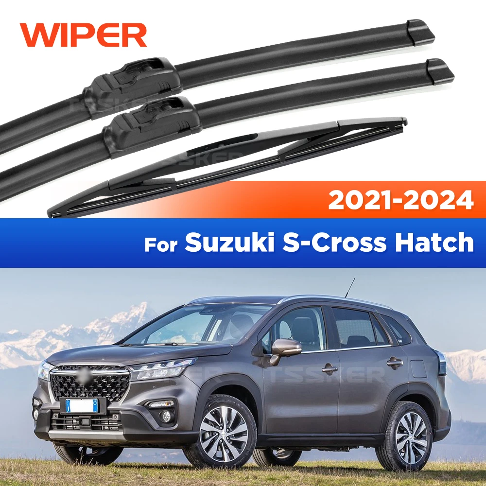

For Suzuki S-Cross Hatch 2021-2024 2022 2023 Wiper Front & Rear Wiper Blades Windshield Windscreen Window Brushes 26"+14"+10"