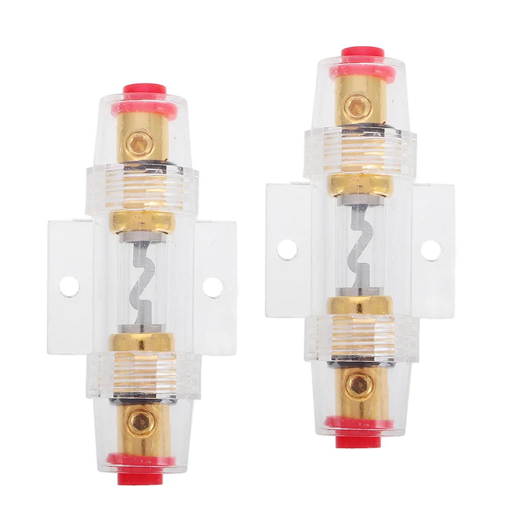 

2Pcs Agu Fuse Holder Transparent Car Audio System Inline Block 80a Waterproof Easy Install Protects Against Short Circuits