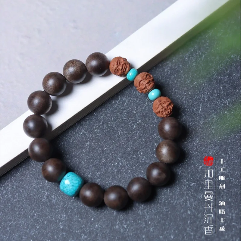 Natural Kalimantan Agarwood DIY Accessory Handheld Prayer Bead Ethnic Vintage Style Unisex Cultural Play Jewelry