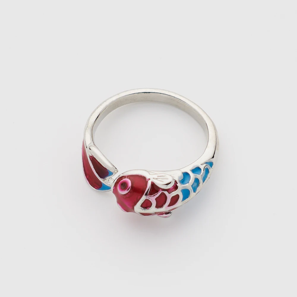 Vintage Lucky Koi Fish Opening Rings For Women Fashion Silver Color Metal Delicate Fish Female Finger Ring Party Jewelry Gifts