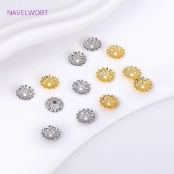 Trendy 18K Gold Plated 5mm Wave Bead Caps Jewellery Making Supplies High Quality Stripe Bead Caps DIY Accessories Wholesale