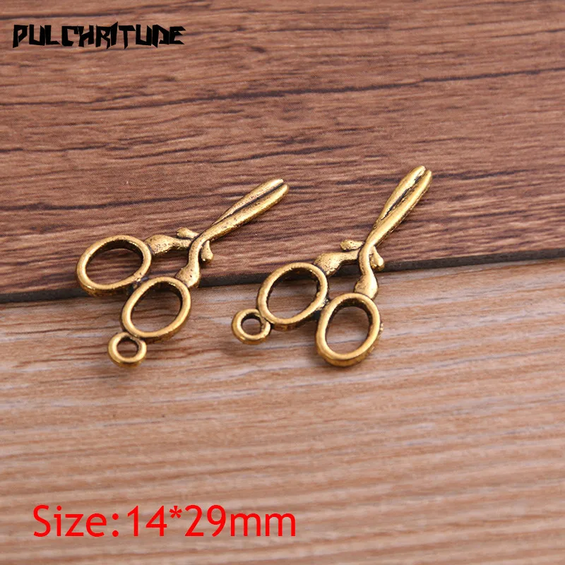 20pcs 14*29mm New Three Color Scissor Charms Pendants For DIY Jewelry Handmade Making Accessorie