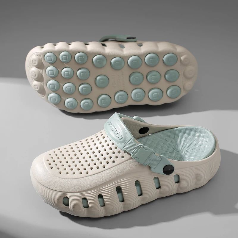 Men's Sandals Flip Flops Summer EVA Hole Shoes Beach Clogs Women Men Home Slippers Outdoor Garden Shoes Large Size 45