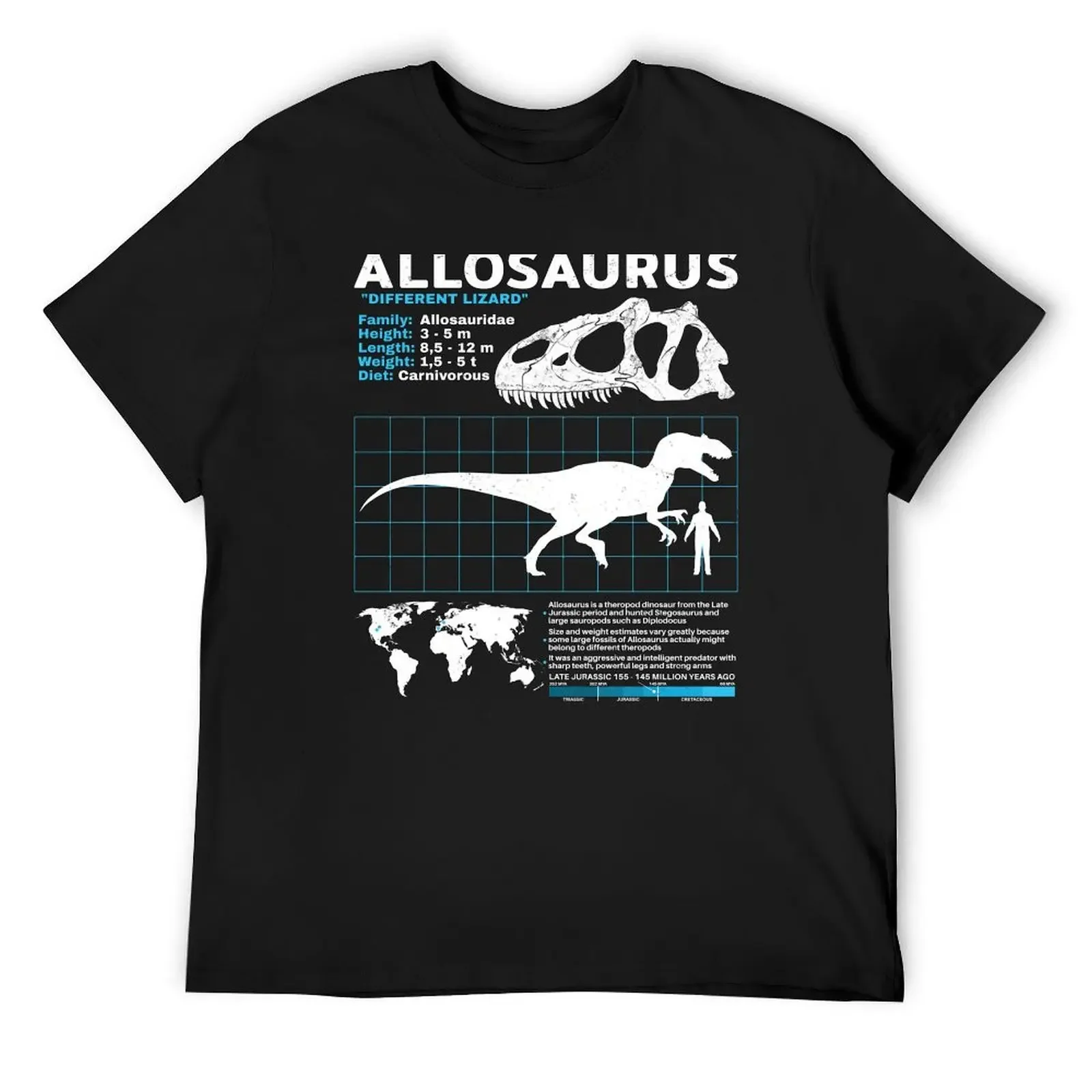 Allosaurus data sheet T-Shirt plus size clothes heavyweights oversized t shirt men