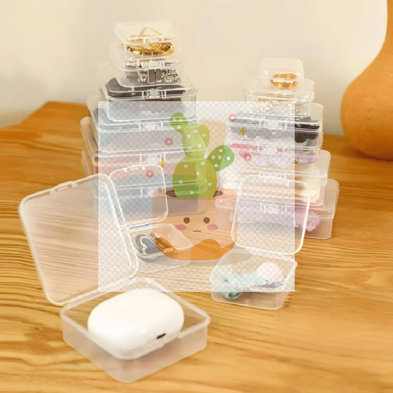 صندوق تخزين PP حاوية بلاستيكية شفافة صغيرة صندوق تعبئة مستطيل مربع للعناصر الصغيرة لخرز المجوهرات #2