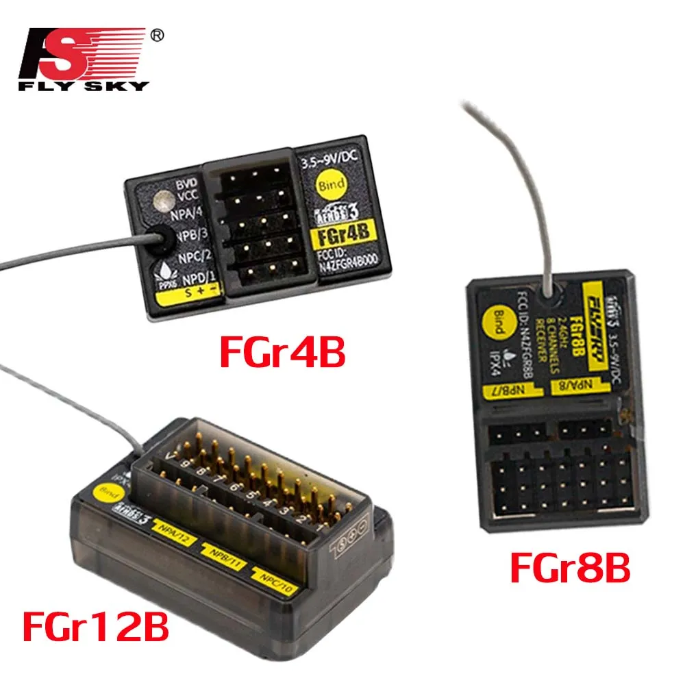 Flysky AFHDS 3 FGr4B FGr8B FGr12B 2.4GHz Receiver PWM PPM i-bus Output for PL18 NB4 Lite Transmitter