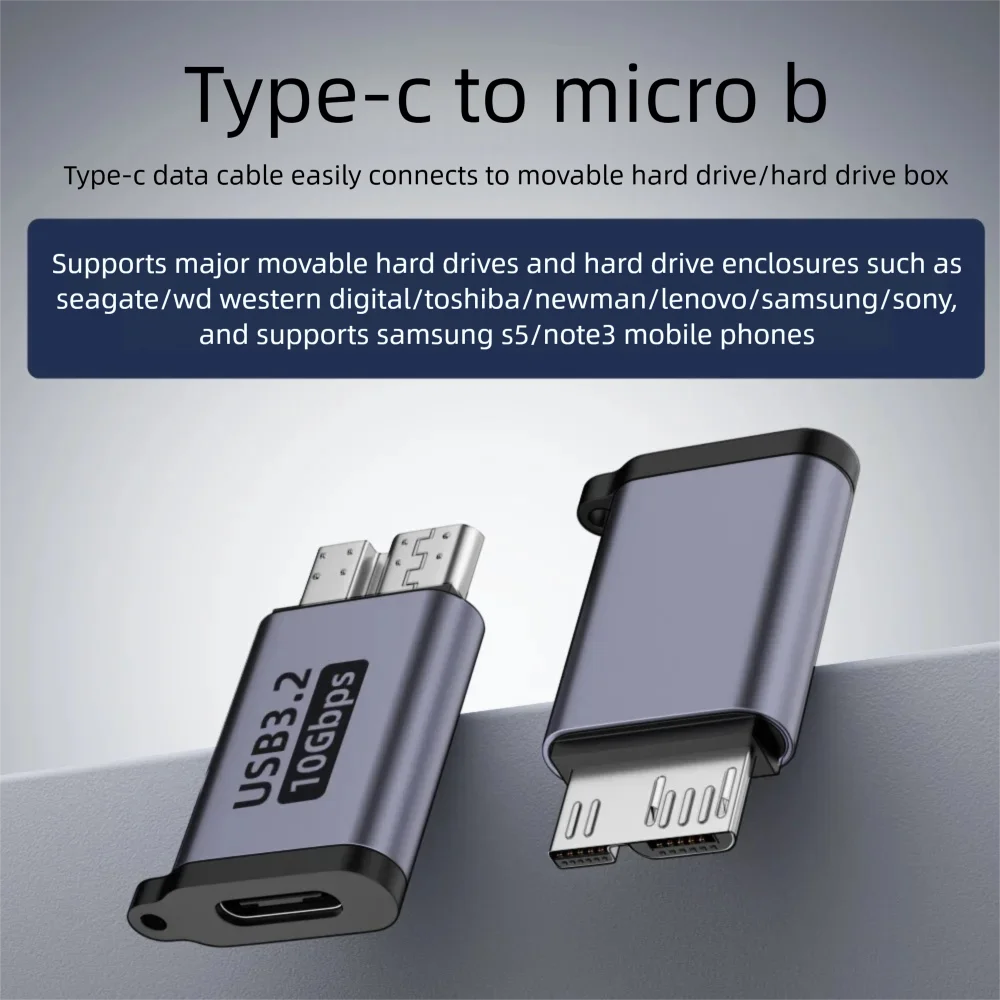 Micro B USB C 3.0 Male to Type C Female Adapter Type-C USB3.0 Micro B Connector for External Hard Drive Disk HDD Cable Adapter