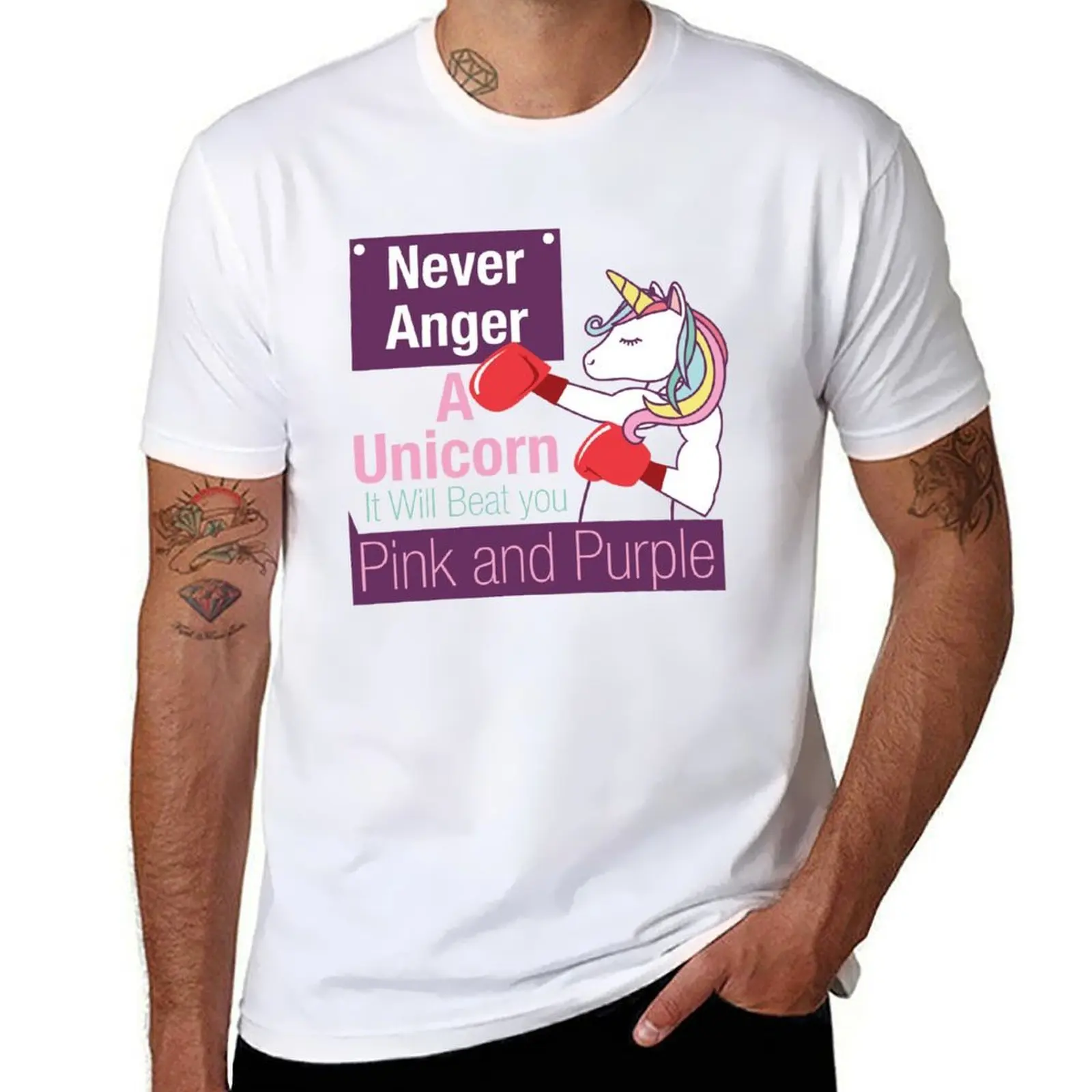 

Never annoy a unicorn T-Shirt Large Size Soft Cotton T-Shirt
