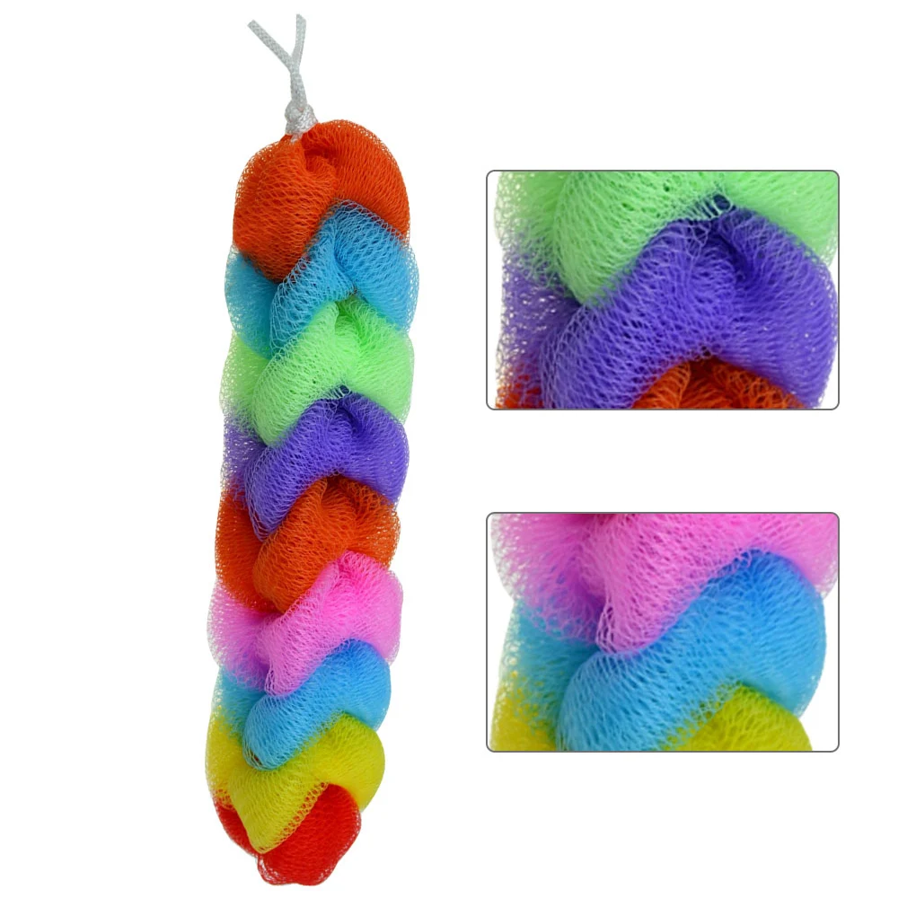 Bath Shower Body Exfoliating Bath Sponge Scrub Mesh Net Massage Towel Back Scrubber Color Random