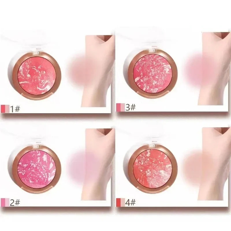 Blush em pó assado para mulheres, delicado, sedoso, fácil de colorir, natural, fosco, leve, maquiagem, cosméticos faciais, novos