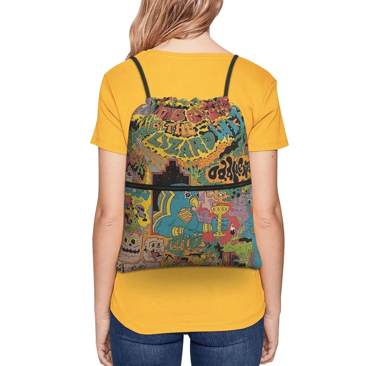 Mochilas portáteis King Ginger Oddments, Drawstring Bag, Multi-function Bundle Pocket, Sacos de armazenamento para estudantes escolares