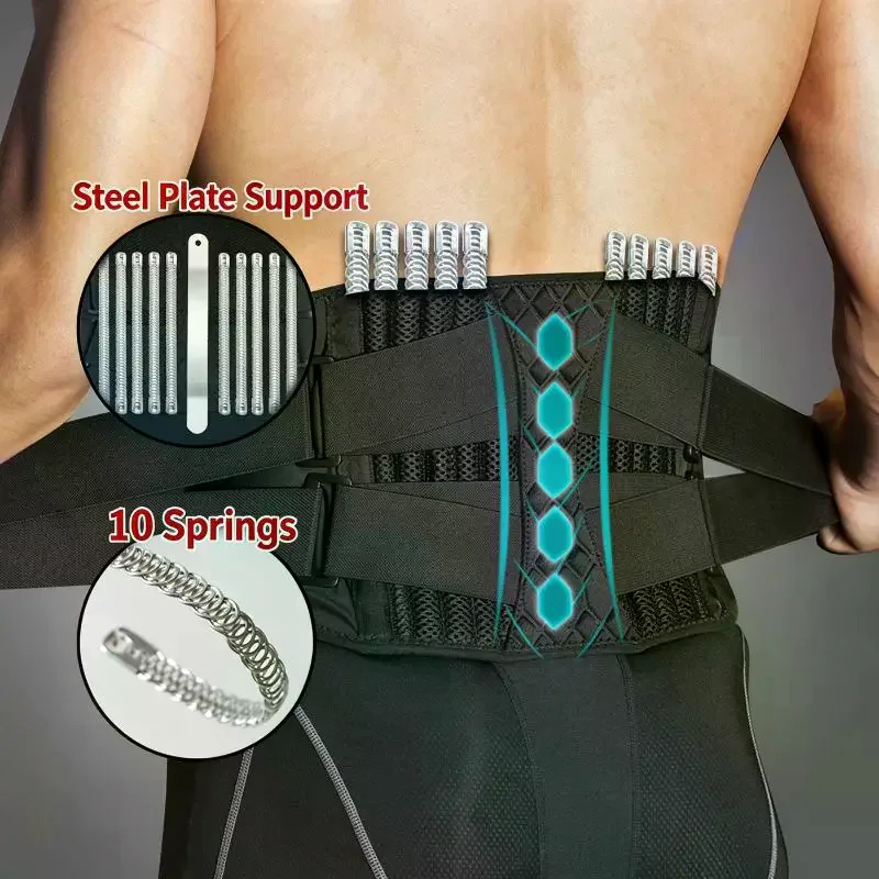 Adjustable Double Pull Lumbar Support Belt Breathable Orthopedic Brace Spine Decompression Waist Trainer For Back Pain Relief